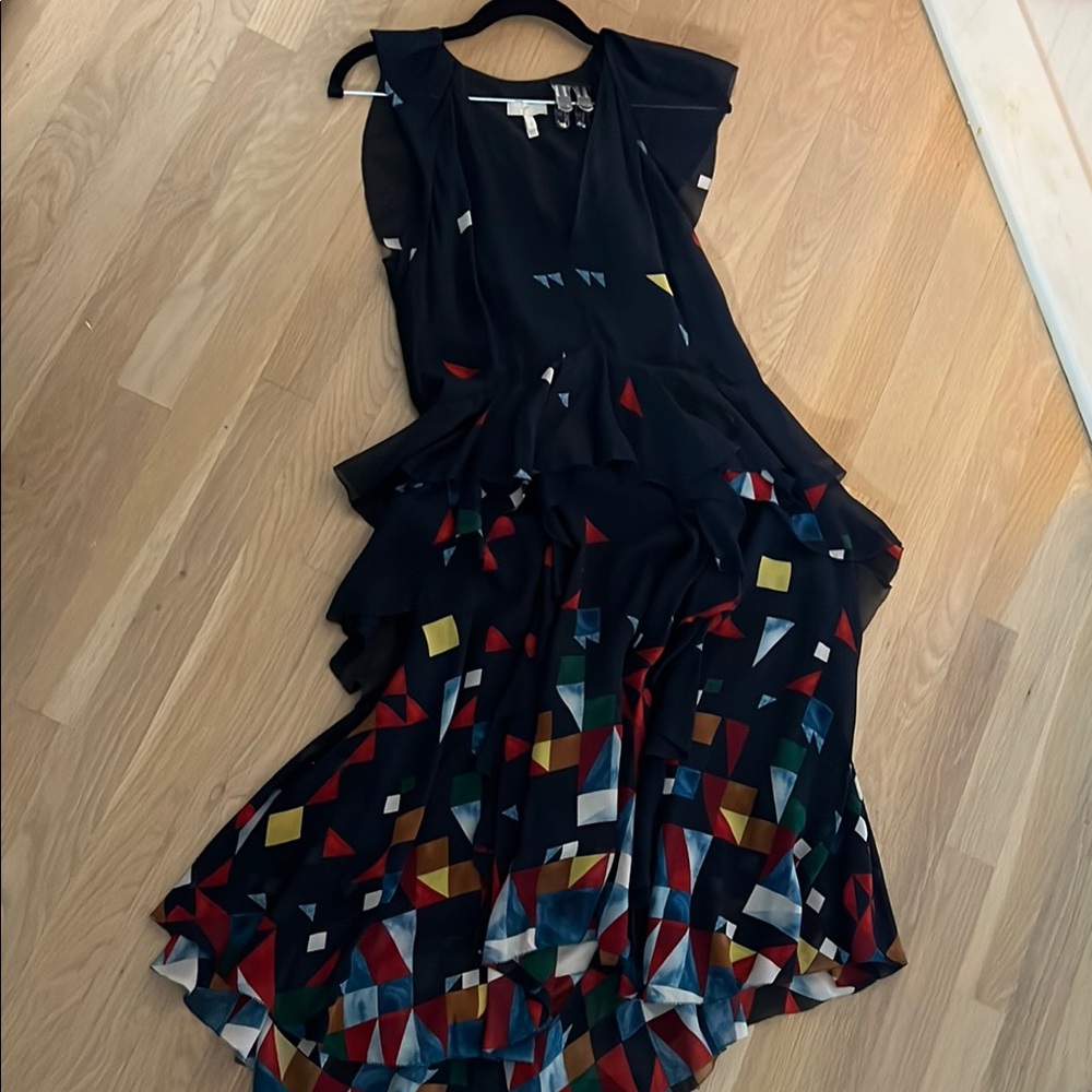 Joie Geometric Patterned Navy Dress